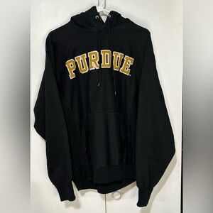 Steve & Barrys Purdue Black Fleece Lined Hoodie Gold Lettering Size Medium